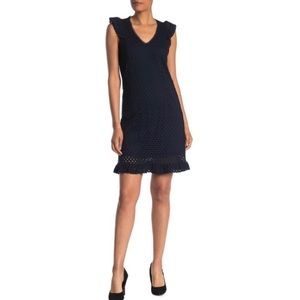 NWT Sharagano Blue Eyelet Dress size 2